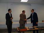 Le Consul général du Maroc à Lyon et les deux fondateurs de l’AMDAM