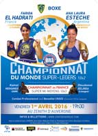 Championnat du Monde de Boxe que disputera Farida EL HADRATI